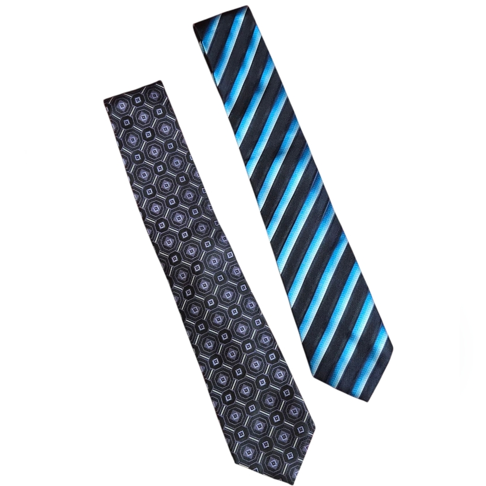 Colours by‎ Alexander Julian Lot Of 2 Hand Made Polyester Machine Wash Neckties